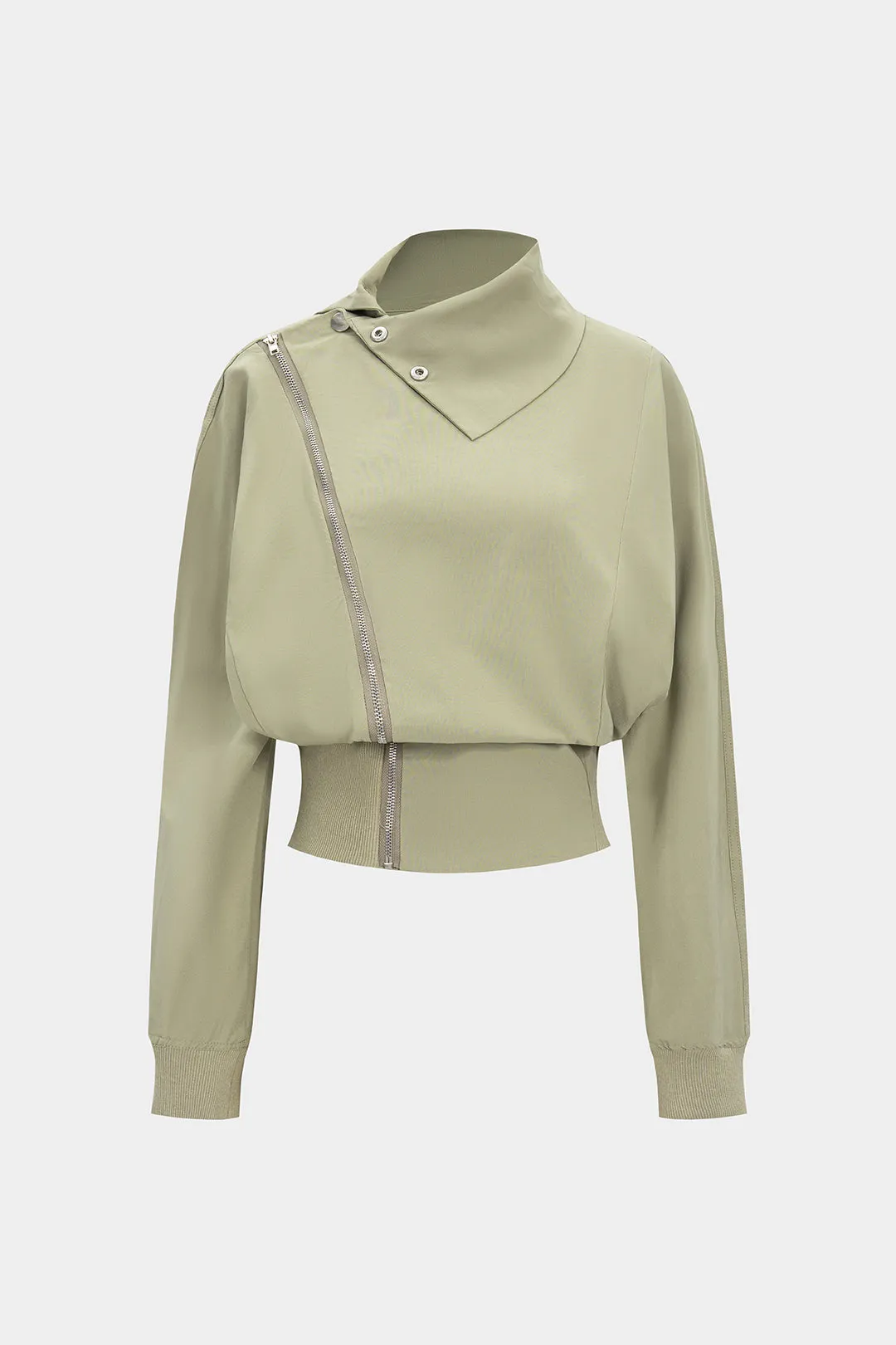 Solid Stand Collar Zipper Jacket sold by Micas product image thumbnail 2