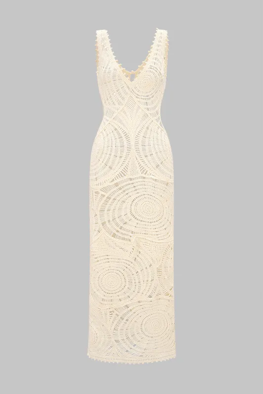 Knit Cut Out V-Neck Sleeveless Dress sold by Micas