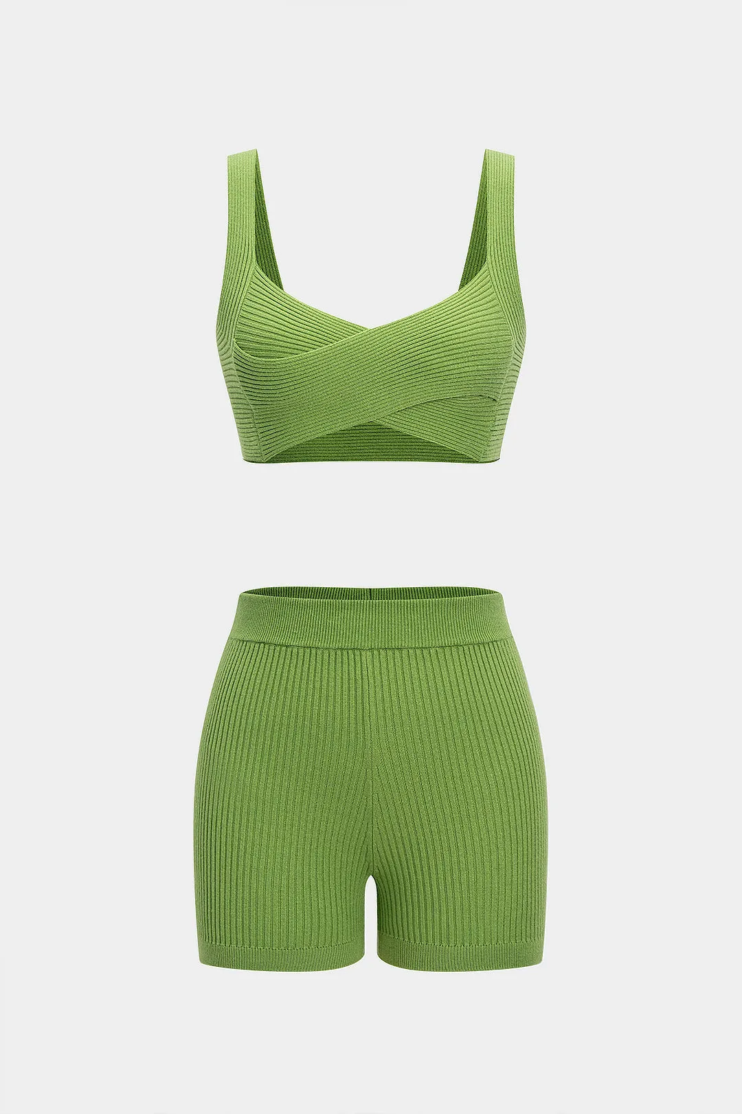 Knit Solid Crossed Cami Top And Shorts Set sold by Micas product image thumbnail 5