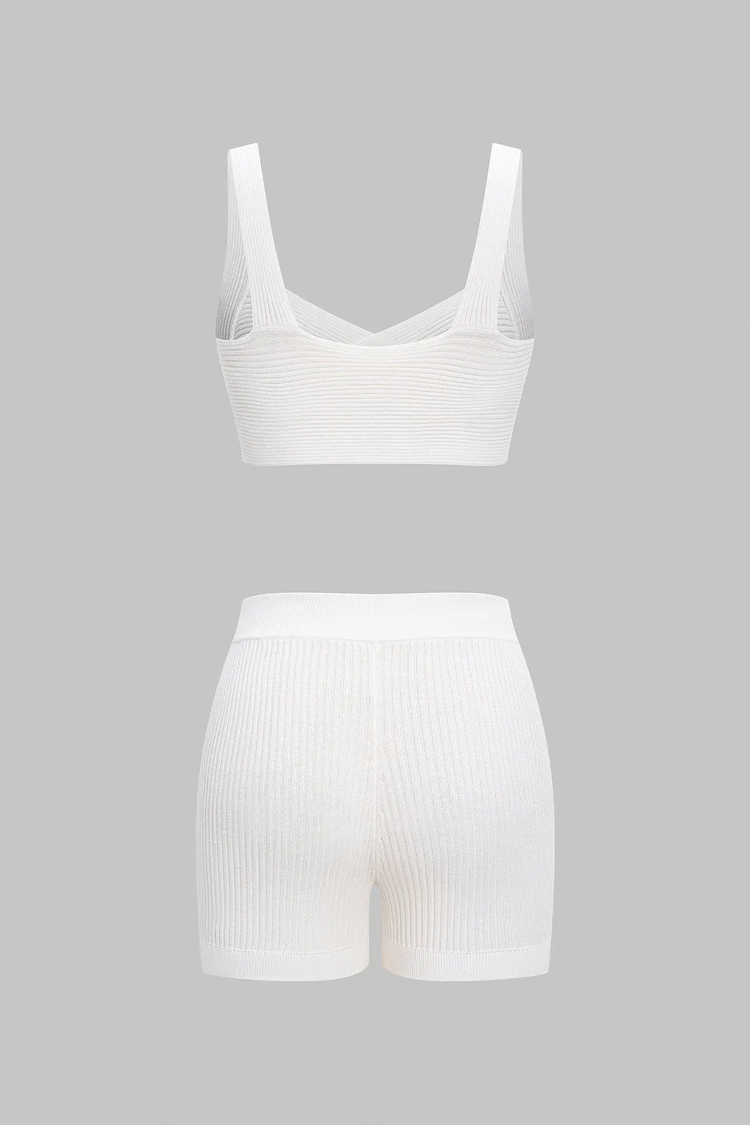 Knit Solid Crossed Cami Top And Shorts Set sold by Micas product image thumbnail 2