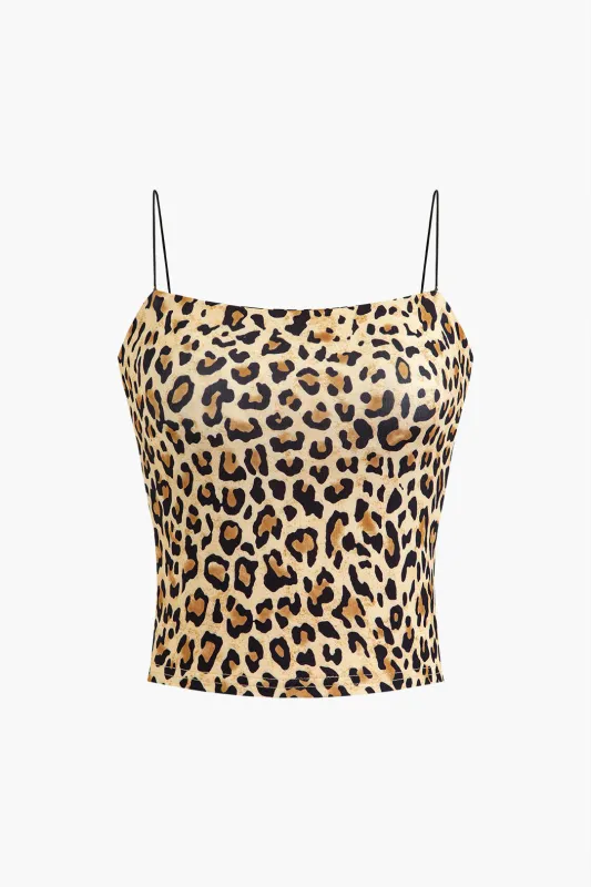 Leopard Print Slip Cami Top sold by Micas