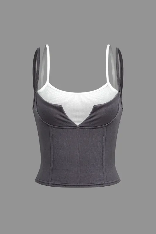 Contrast Stitching Cami Top sold by Micas