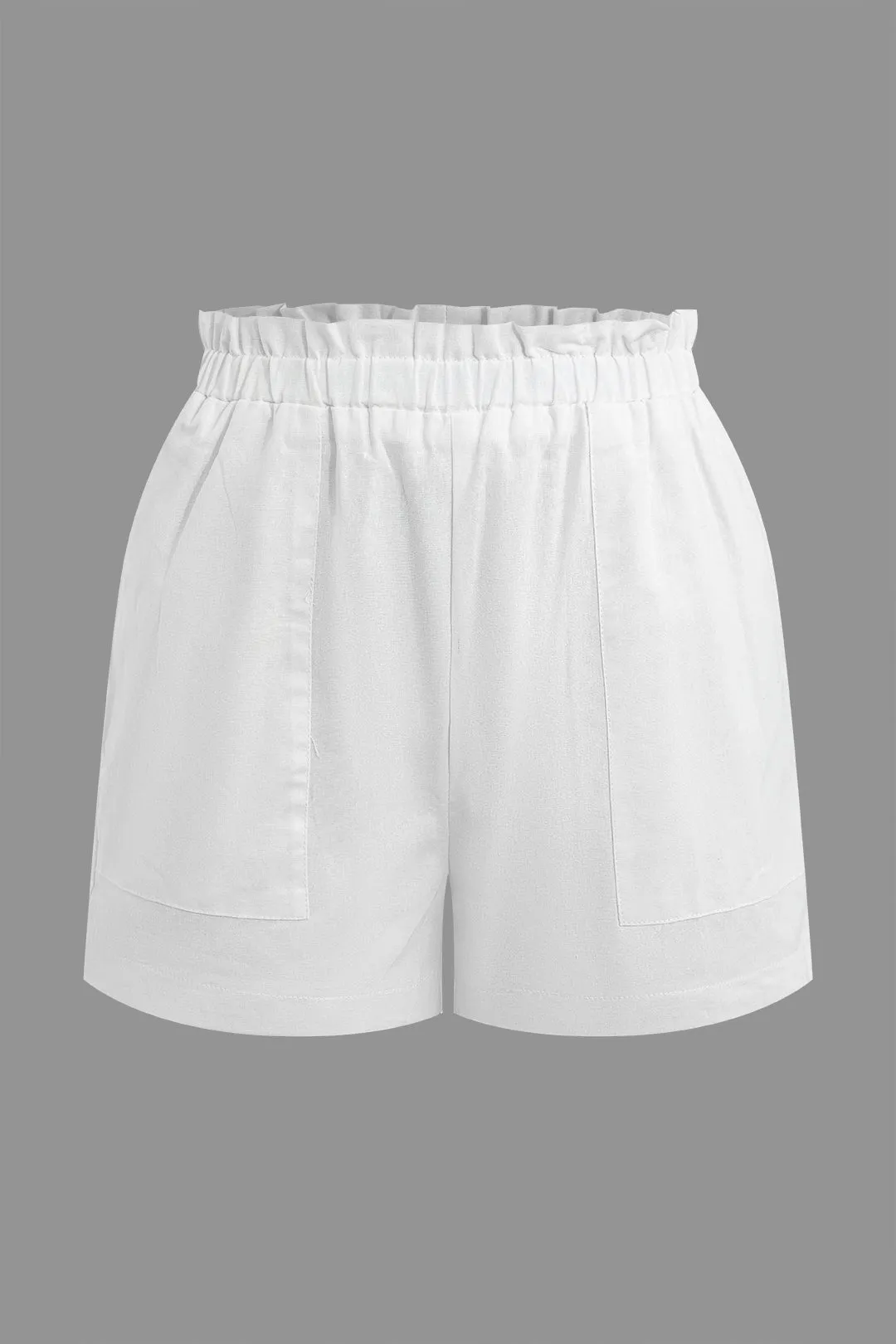 Solid Pocket Short-Sleeve Shirt And Shirred Waistband Shorts Set sold by Micas product image thumbnail 5