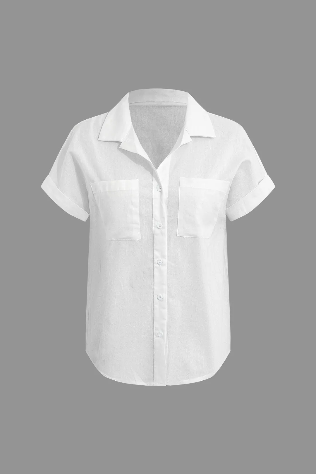 Solid Pocket Short-Sleeve Shirt And Shirred Waistband Shorts Set sold by Micas product image thumbnail 2