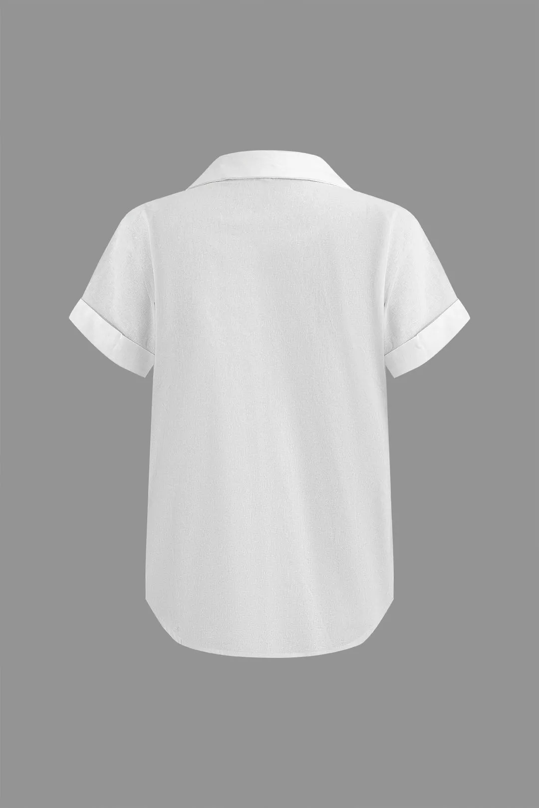 Solid Pocket Short-Sleeve Shirt And Shirred Waistband Shorts Set sold by Micas product image thumbnail 3