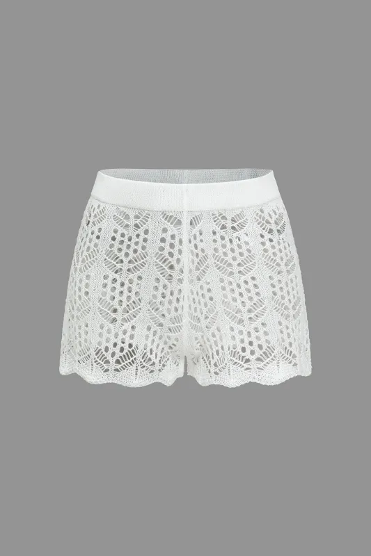 Knit Hollow Out Shorts sold by Micas