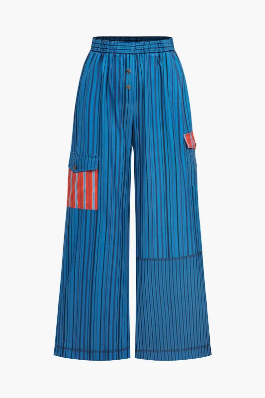 Contrast Stripes Print Pants sold by Micas