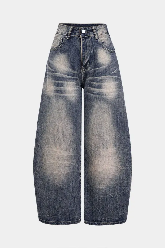 Denim Washed Wide Leg Jeans sold by Micas