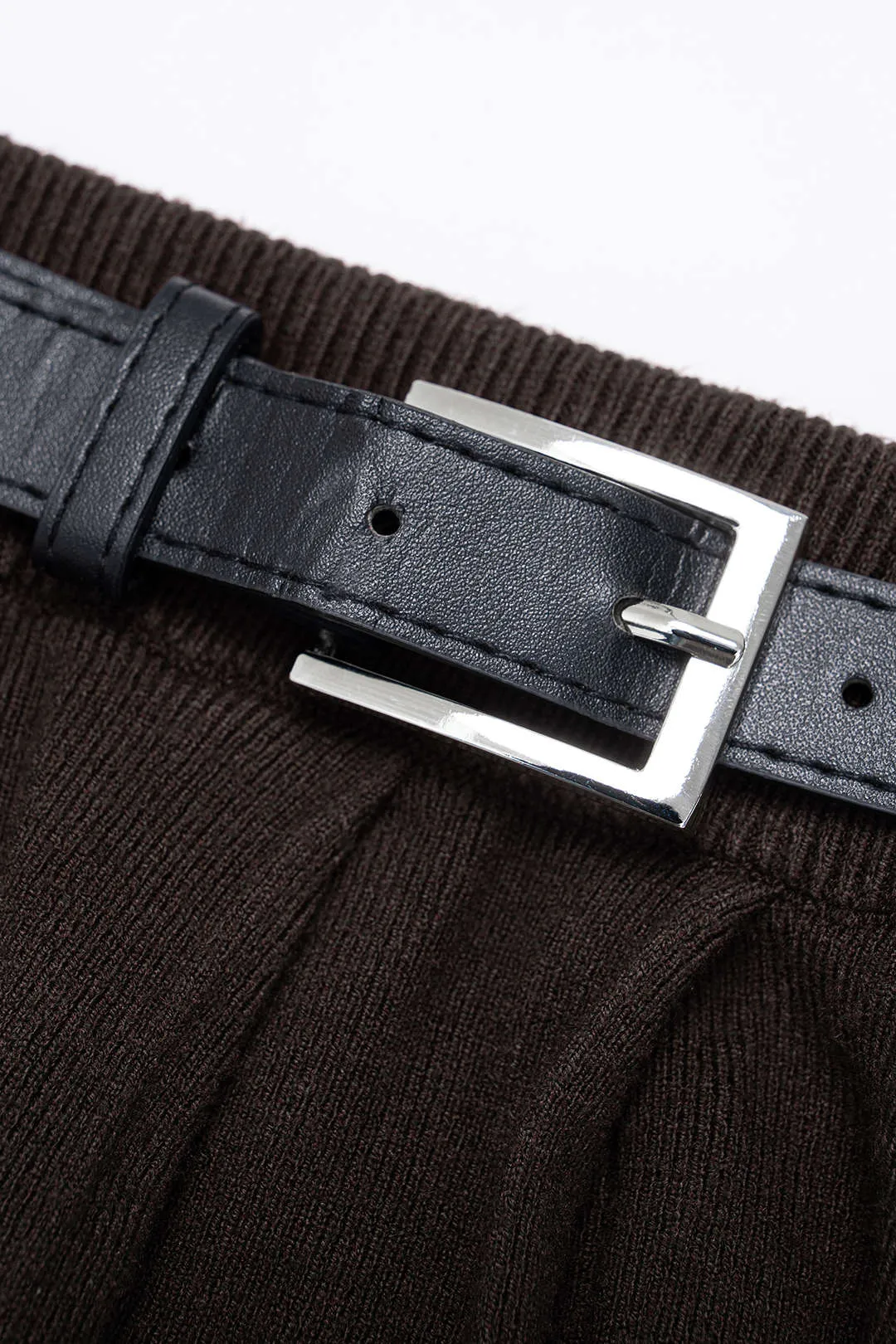 Knit Belted Pleated Mini Skirt sold by Micas product image thumbnail 3