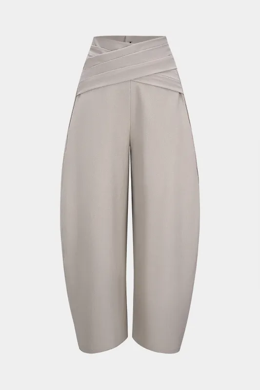Solid High Waist Barrel Pants sold by Micas