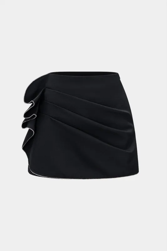 Solid Pleated High Waist Skirt sold by Micas