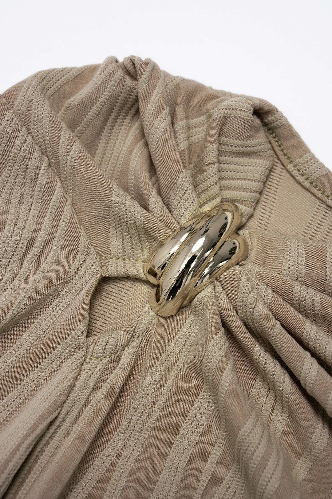 Metallic Ruched Long-Sleeve Top And Pants Set sold by Micas product image thumbnail 4