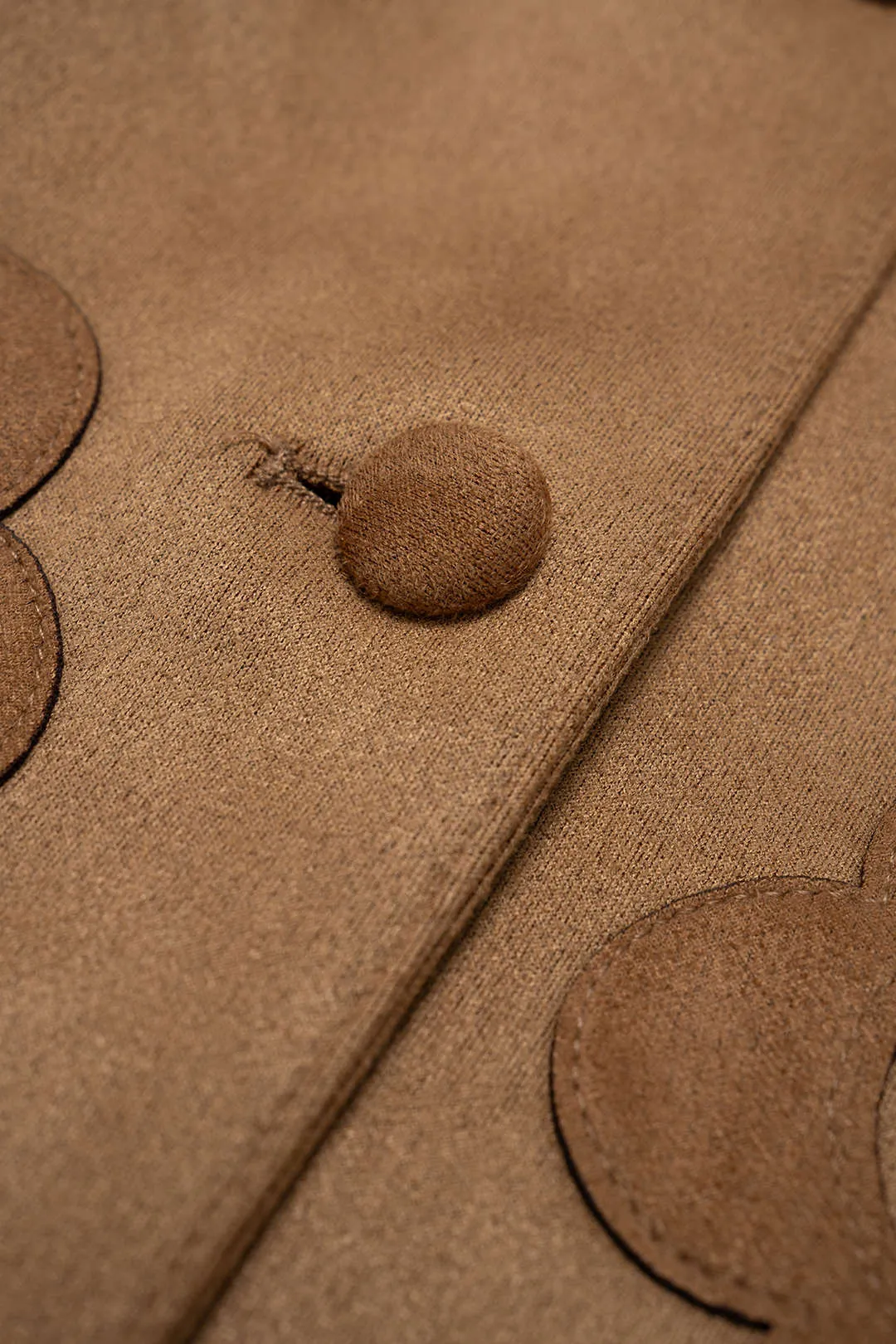 Flower appliques Suede Patchwork Button Jacket sold by Micas product image thumbnail 3