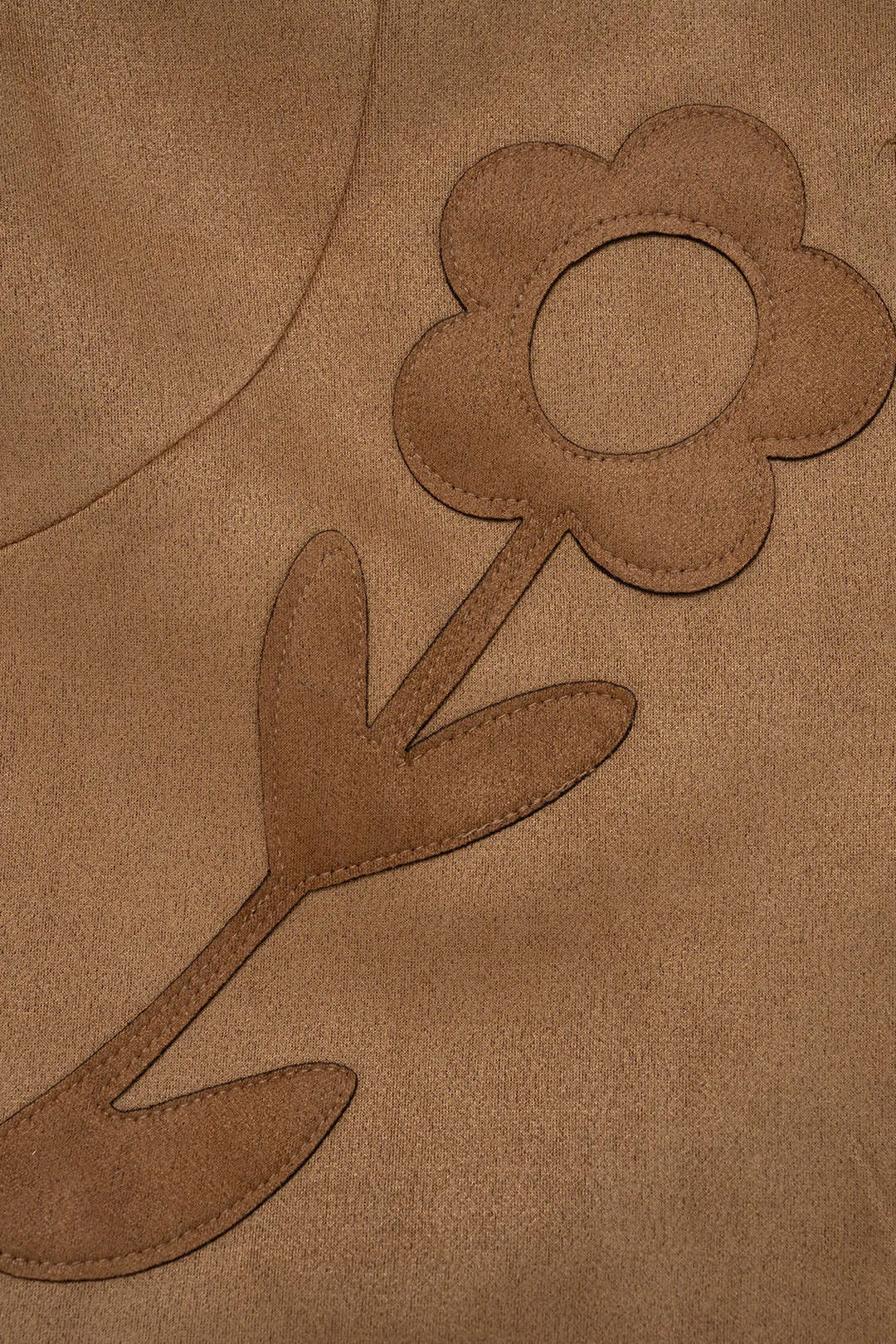 Flower appliques Suede Patchwork Button Jacket sold by Micas product image thumbnail 4