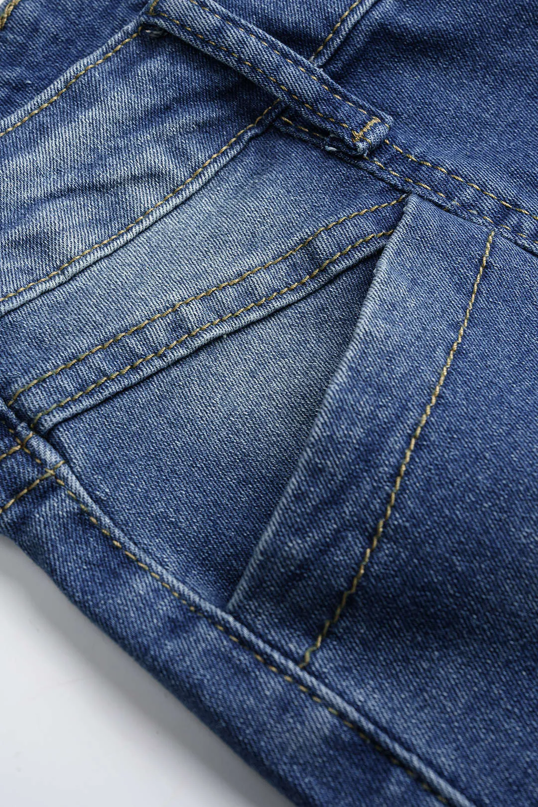 Denim Button Straight Leg Jeans sold by Micas product image thumbnail 4