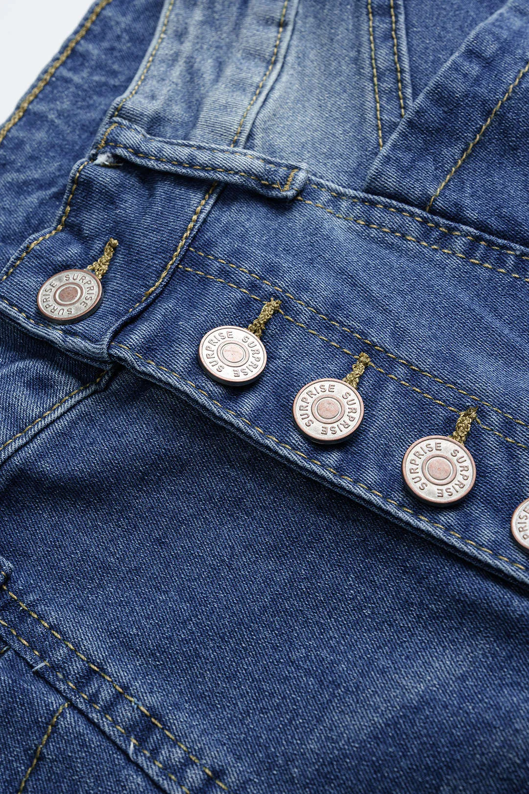 Denim Button Straight Leg Jeans sold by Micas product image thumbnail 3