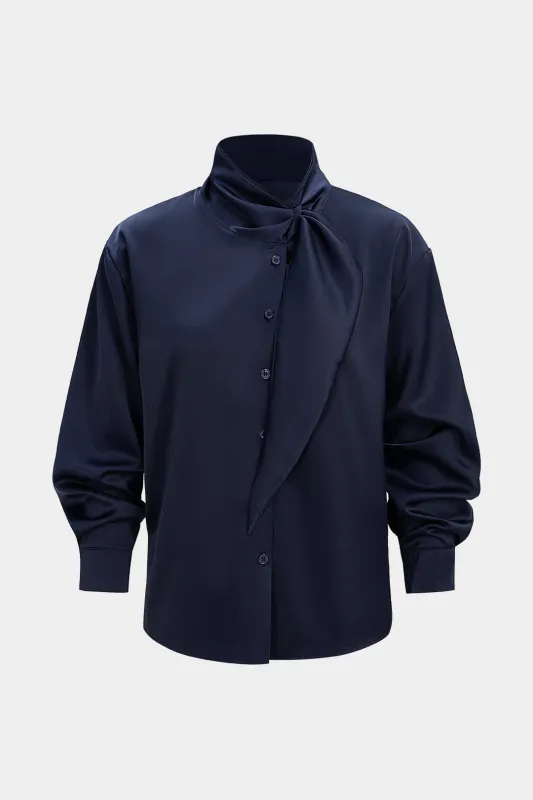Satin Button Long-Sleeve Shirt sold by Micas