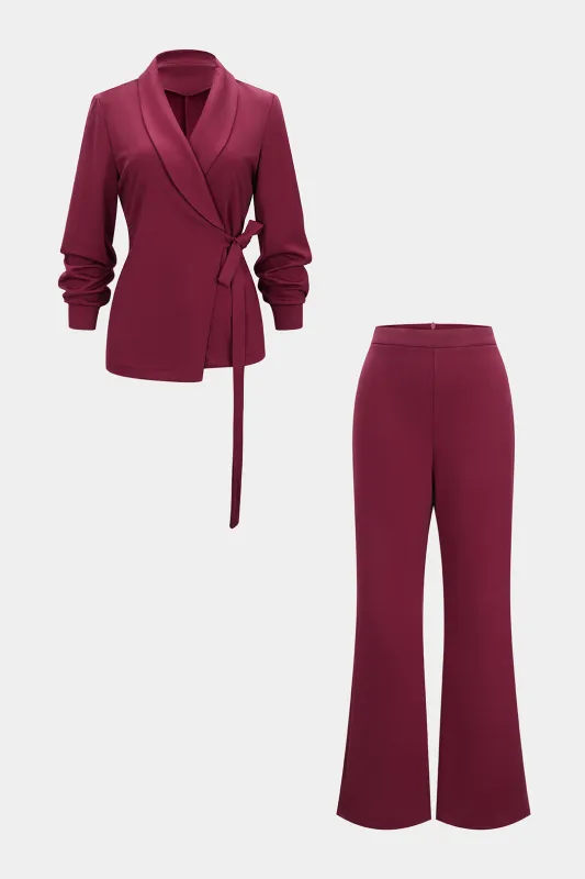 Floral Tie Detail Blazer And Strappy Straight Trouser Set sold by Micas