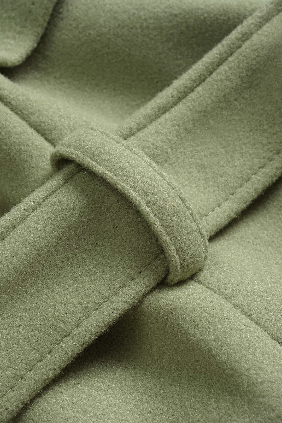 Woolen Button Tie-Up Collared Coat sold by Micas product image thumbnail 3