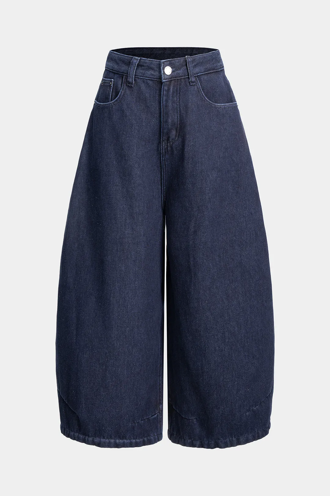 Denim Zipper Pocket Wide Leg Jeans sold by Micas