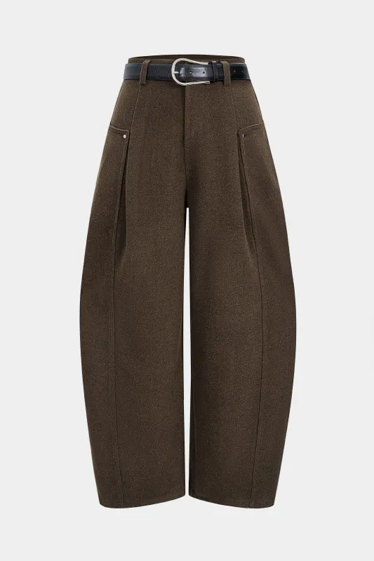 Woolen Belted Pants made by Micas