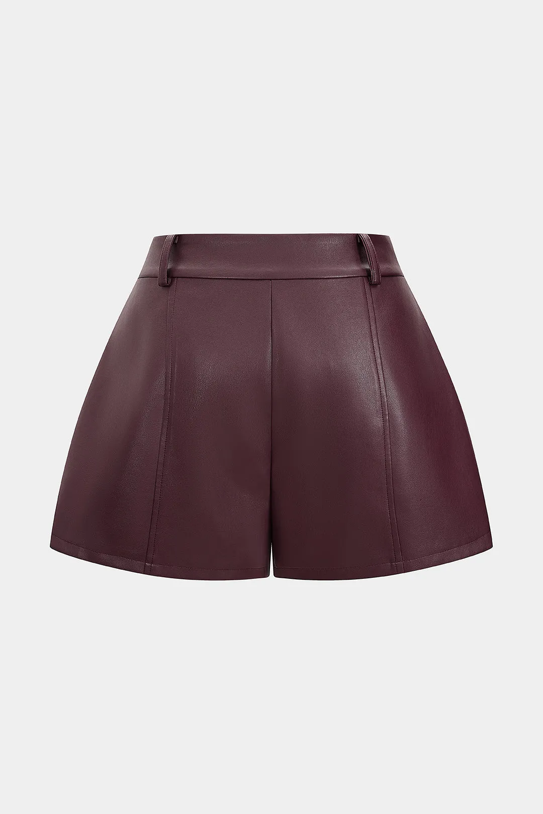 Plus Size Faux Leather High Waist Wide Leg Shorts sold by Micas product image thumbnail 2