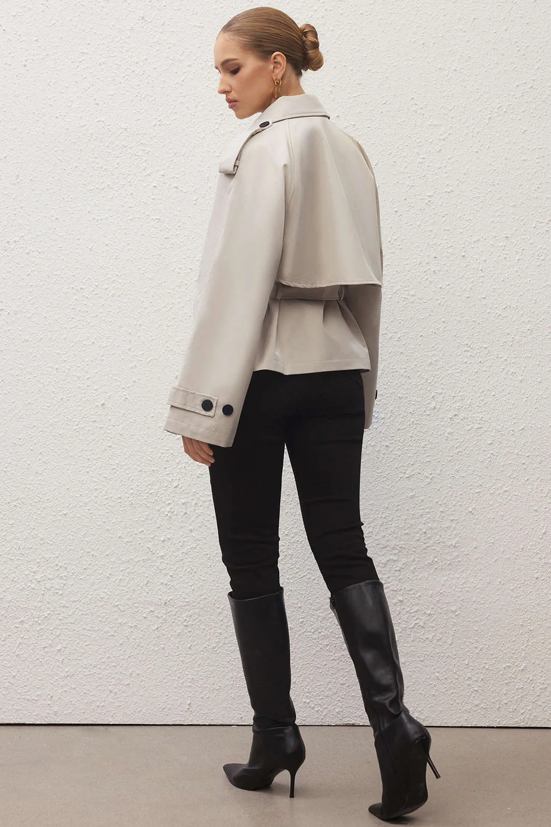 Lapel Button Belted Coat sold by Micas product image thumbnail 4