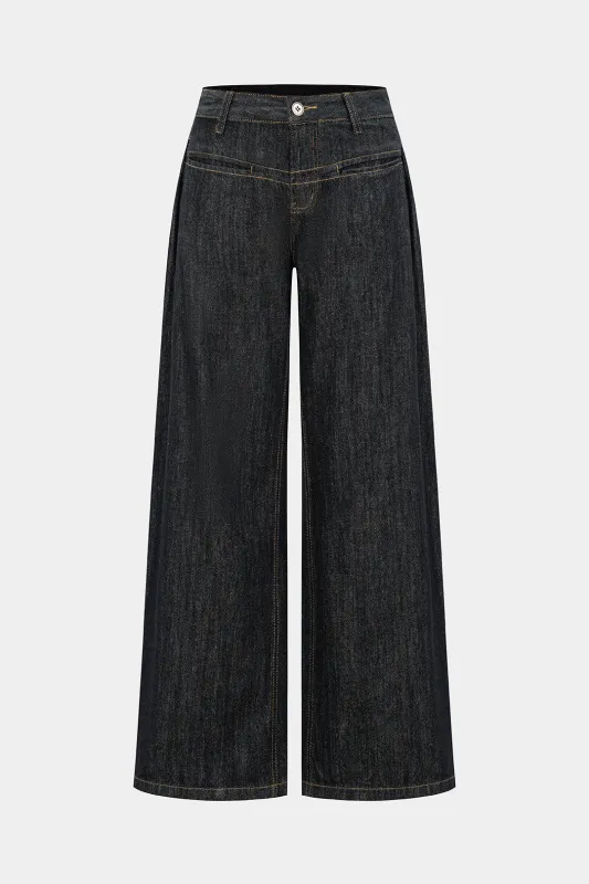 Denim Button Low Waist Jeans sold by Micas