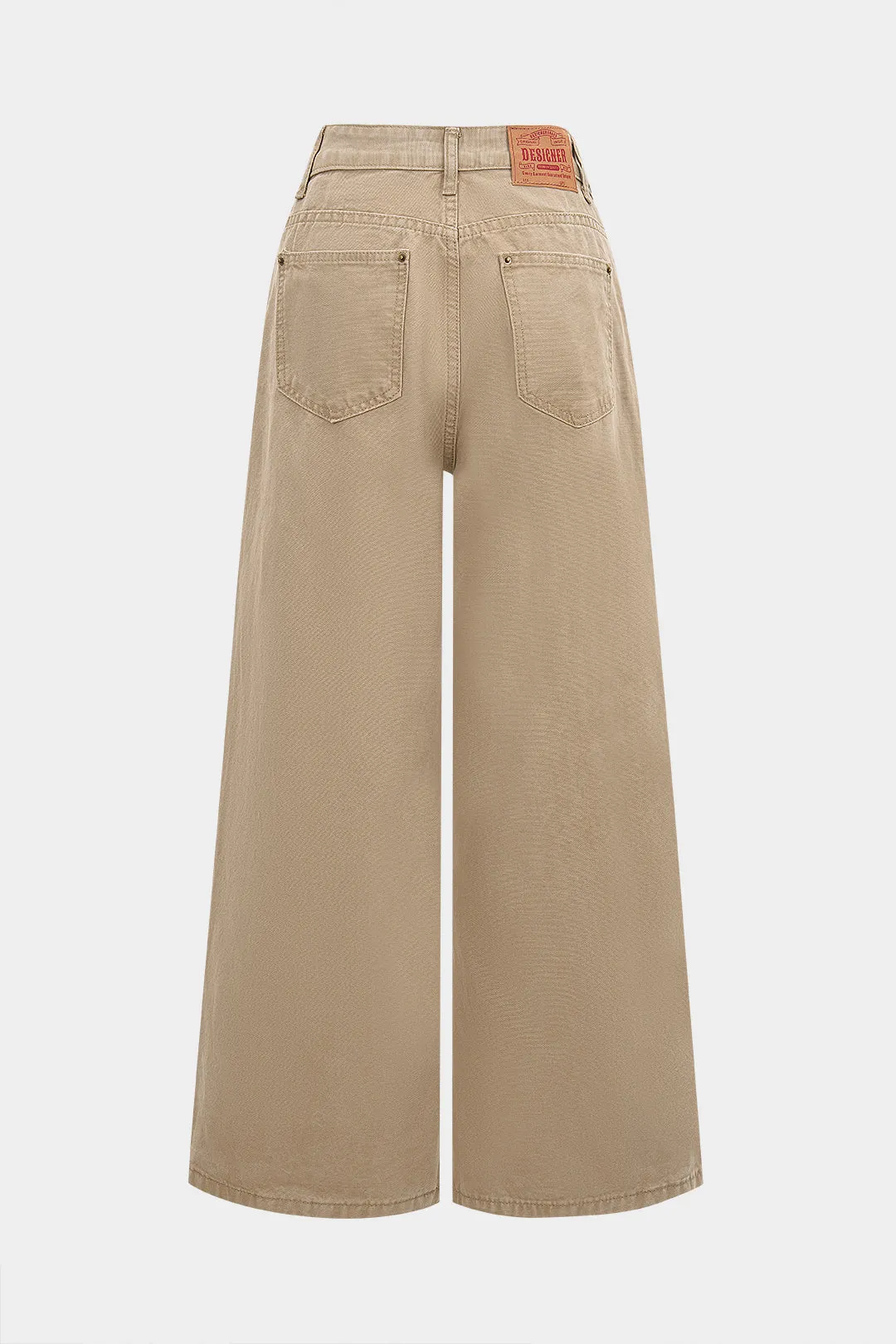 Denim Button Straight Wide Leg Jeans sold by Micas product image thumbnail 2