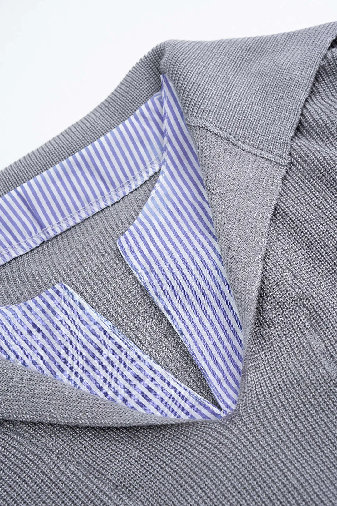 Knit Patchwork V-Neck Long-Sleeve Top sold by Micas product image thumbnail 3