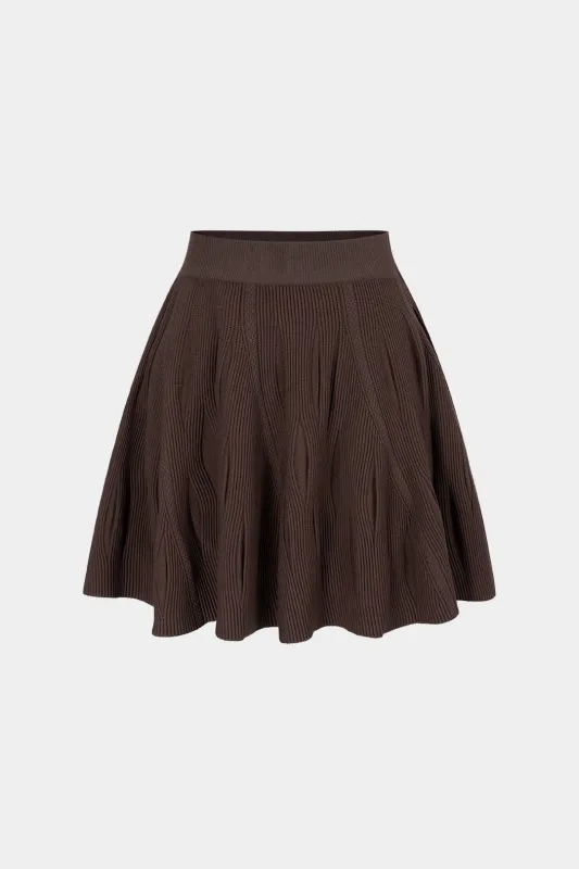 Knit Texture Ruched A-Line Skirt sold by Micas