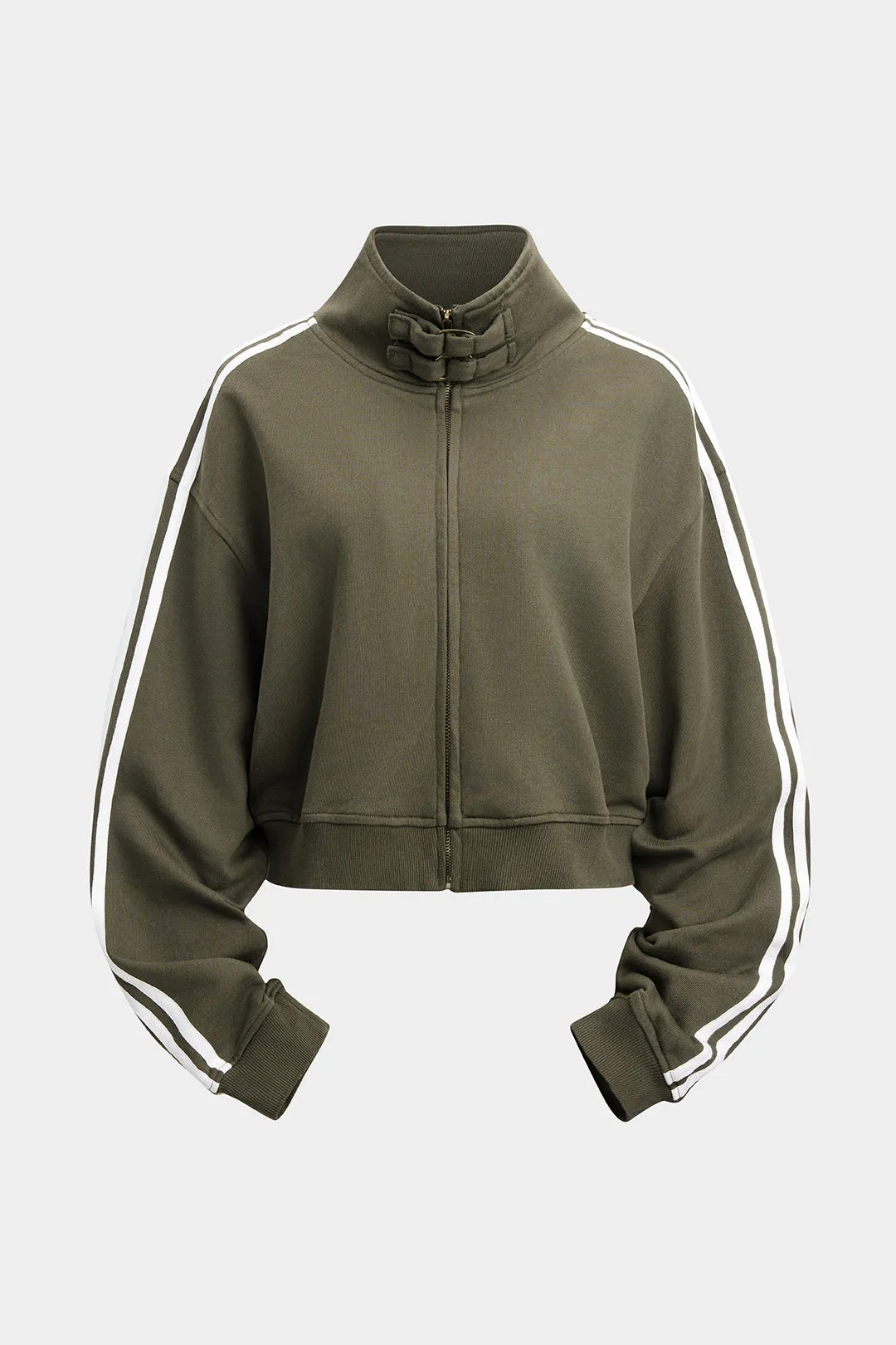 Contrast Stripes Zipper Jacket sold by Micas