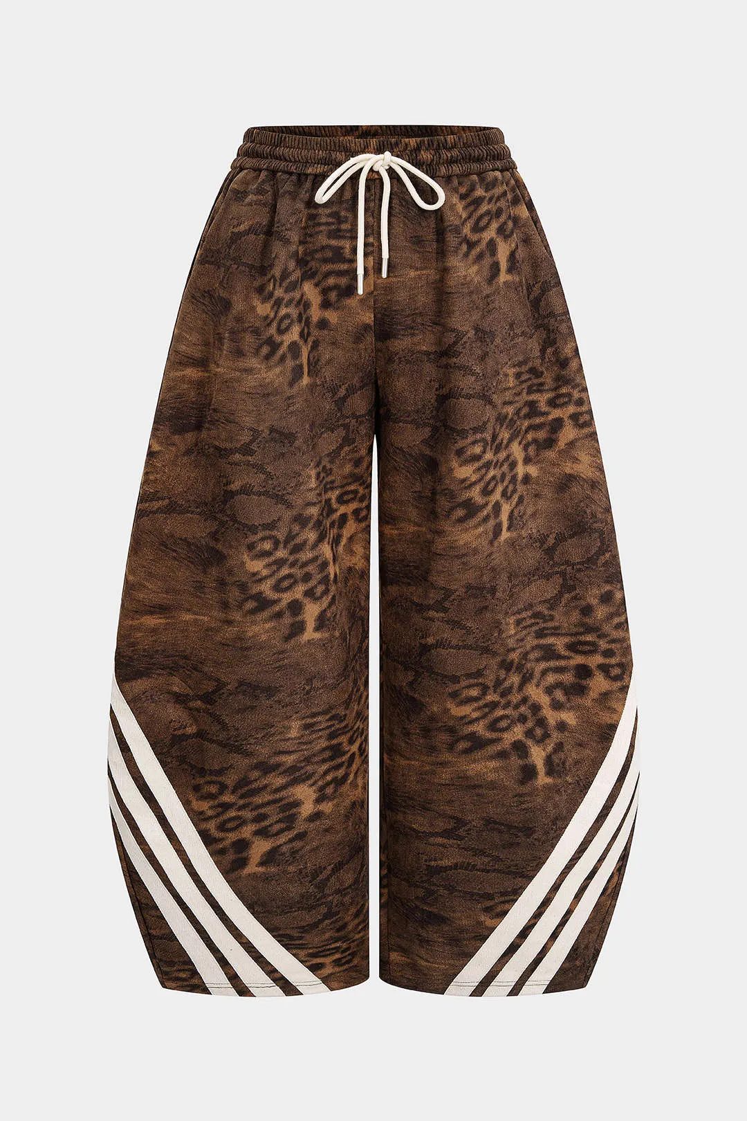 Plus Size Leopard Print Suede Wide Leg Pants sold by Micas