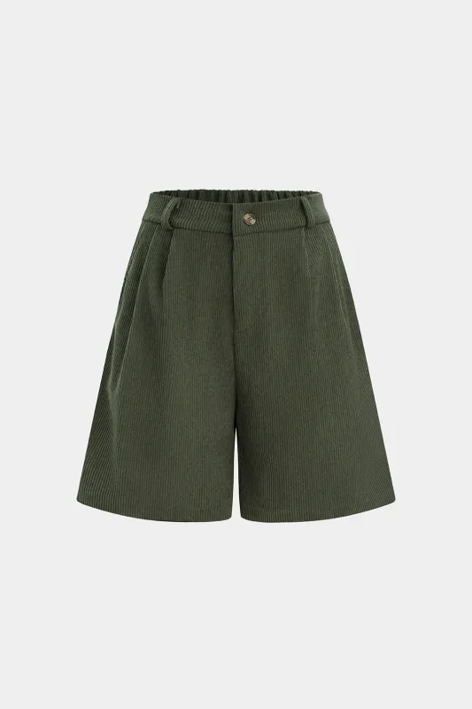 Corduroy High Waist Wide Leg Shorts made by Micas