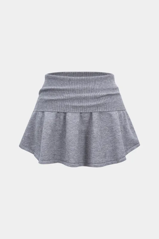 Knit Irregular Hem Mini Skirt sold by Micas