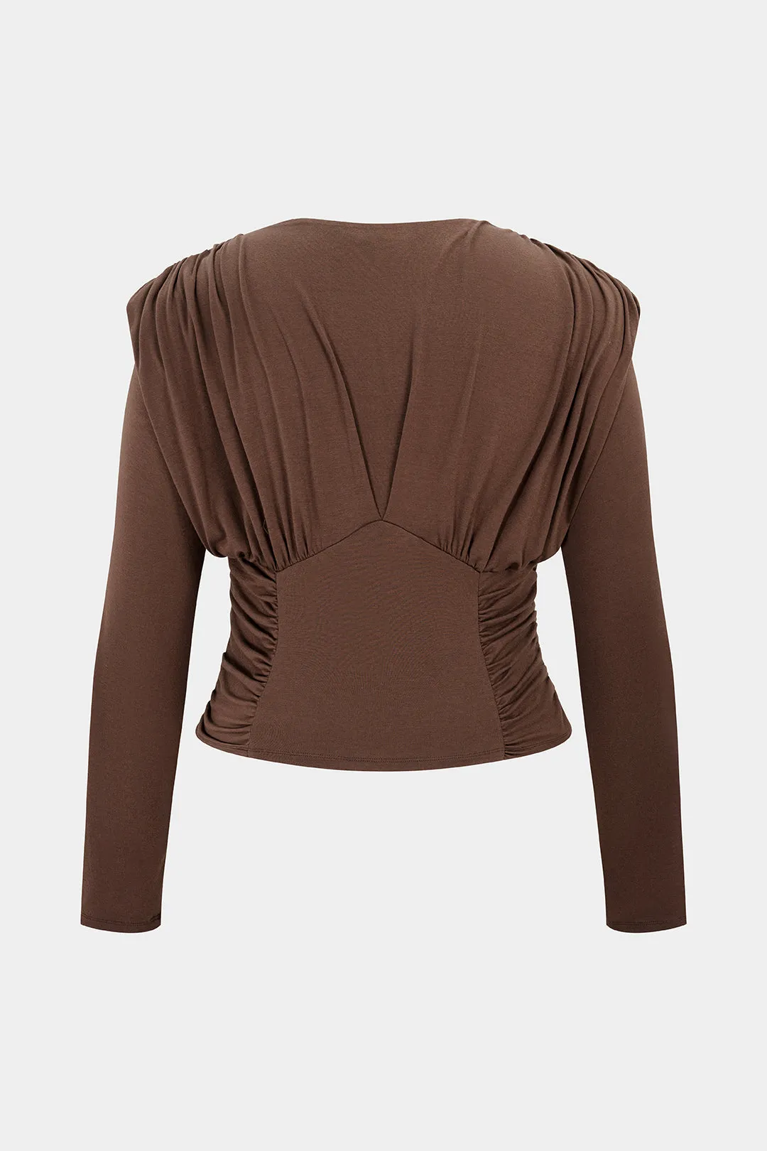 Plus Size Round Neck Ruched Long-Sleeve Top sold by Micas product image thumbnail 2