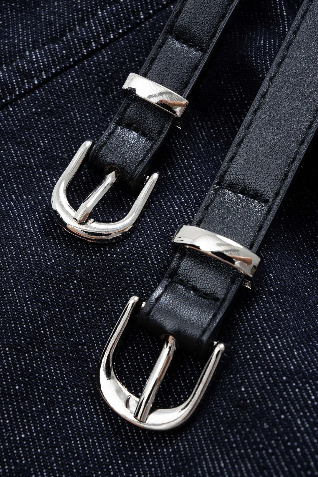 Denim Belted Shirred Jeans sold by Micas product image thumbnail 3