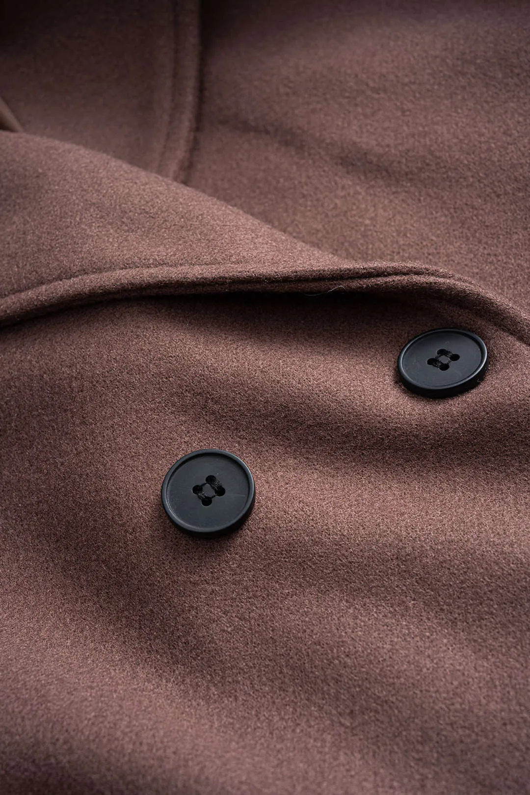 Woolen Button Tie-Up Double-Breasted Coat sold by Micas product image thumbnail 3