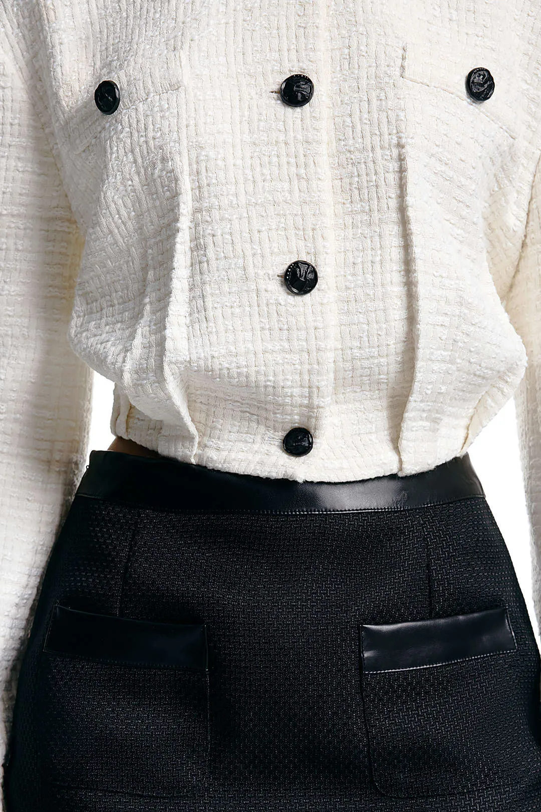 Round Neck Button Pleated Jacket sold by Micas product image thumbnail 3