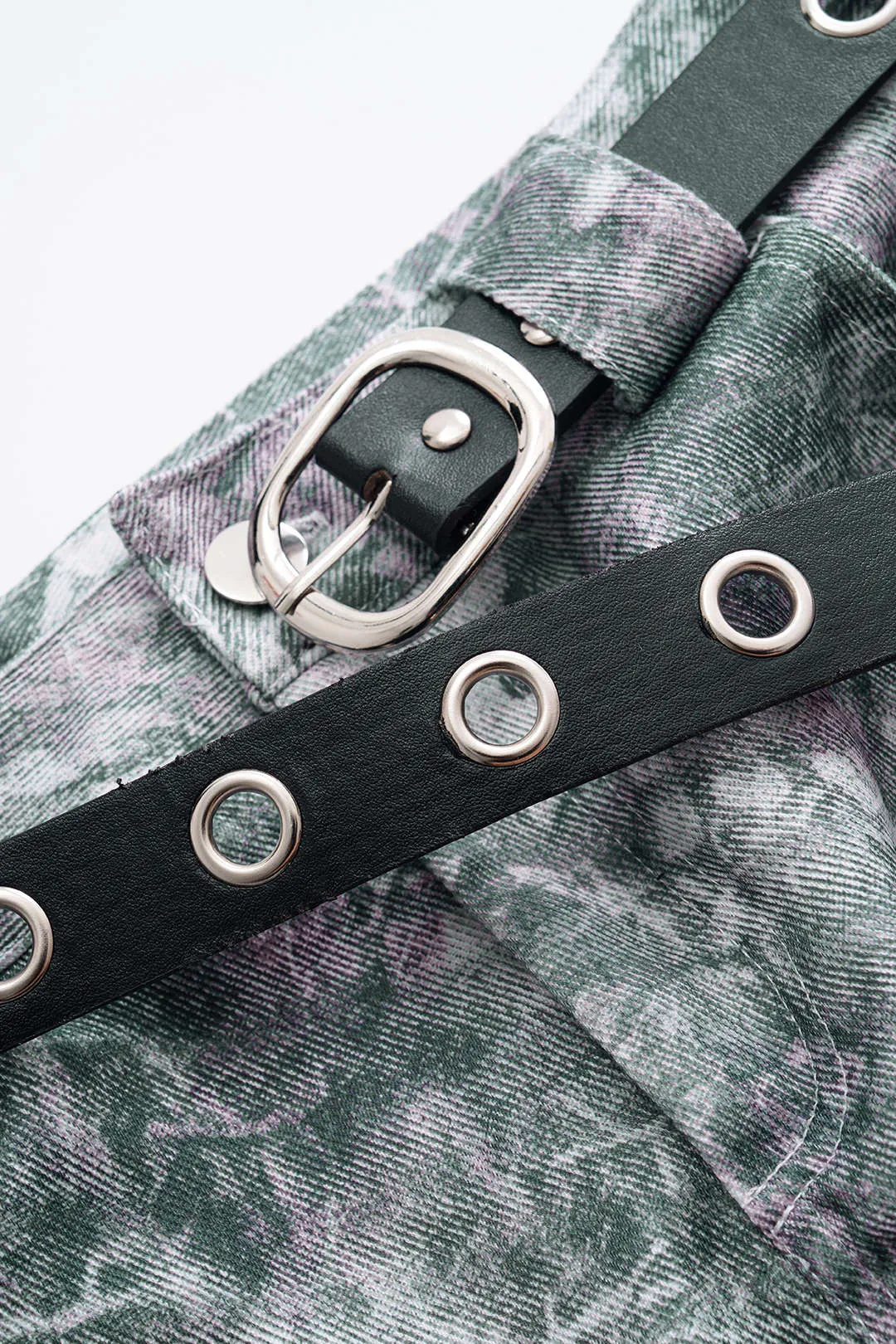 Watercolor Print Belted Skirt sold by Micas product image thumbnail 3