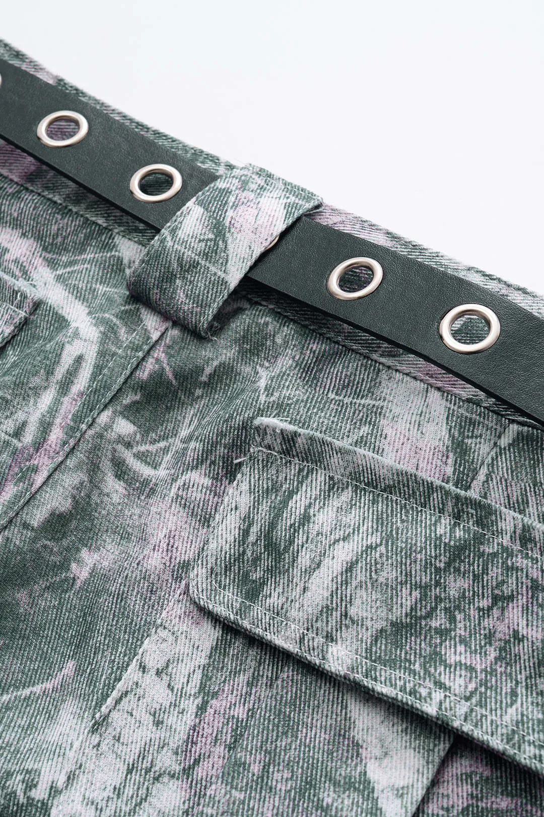 Watercolor Print Belted Skirt sold by Micas product image thumbnail 5