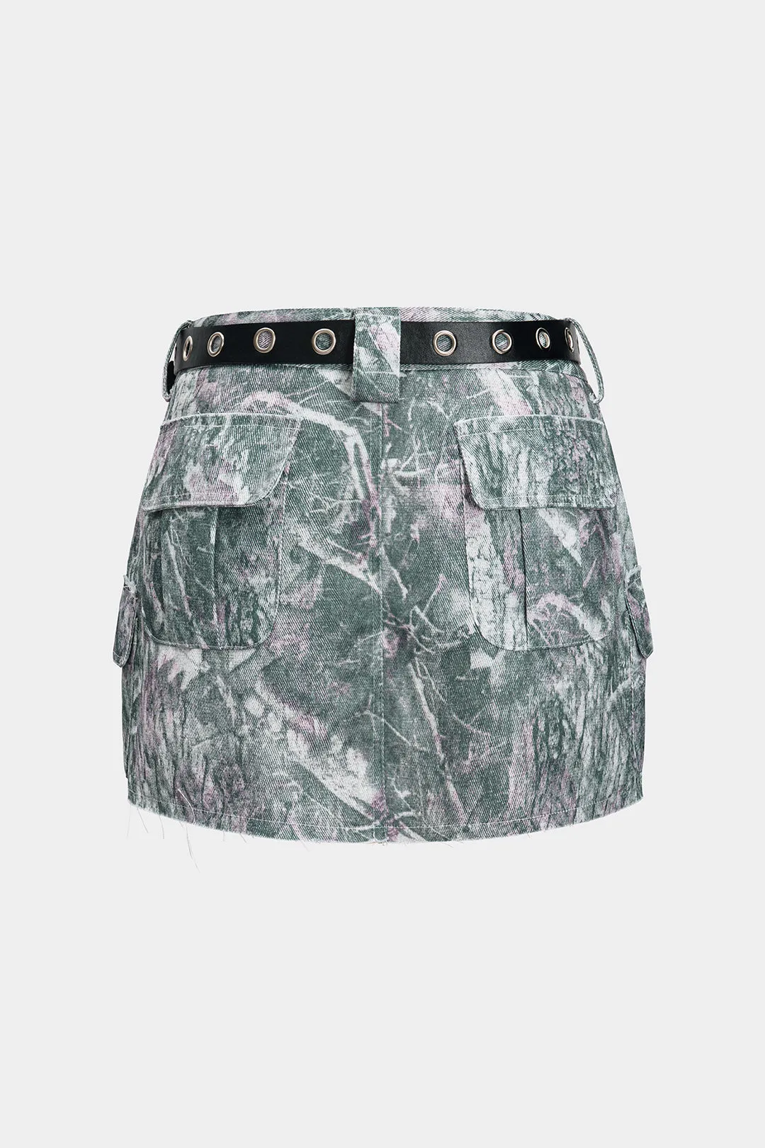 Watercolor Print Belted Skirt sold by Micas product image thumbnail 2