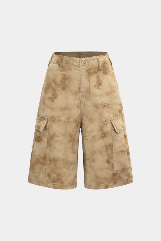 Abstract Print Pocket Shorts sold by Micas