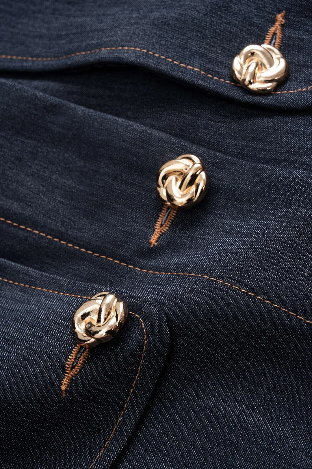 Denim Lapel Button Jacket sold by Micas product image thumbnail 3