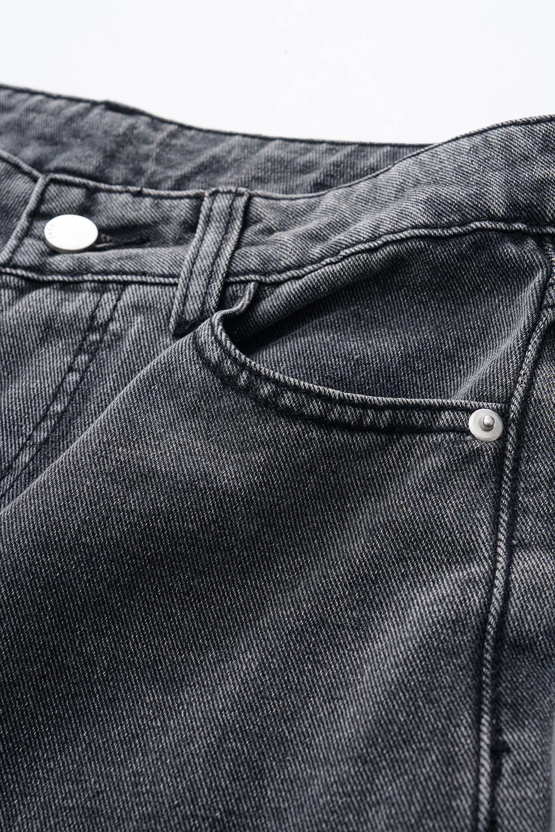 Denim Washed Lace-Up Wide Leg Jeans sold by Micas product image thumbnail 4