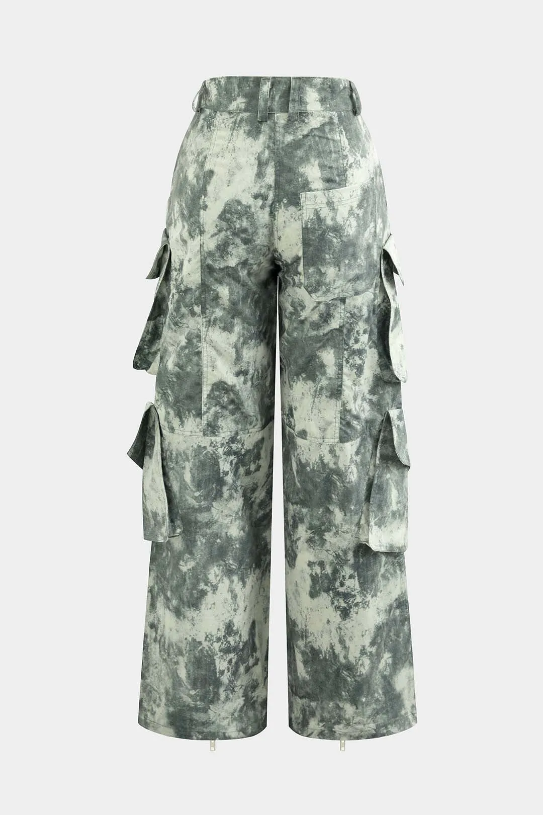 Watercolor Tie Dye Print Pocket Wide Leg Pants sold by Micas product image thumbnail 2