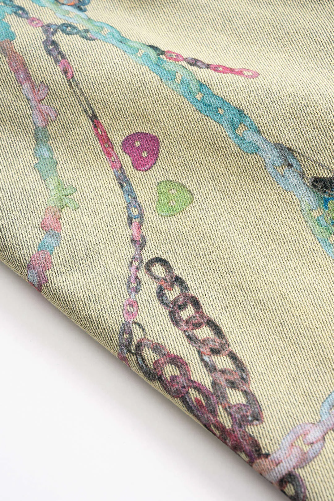 Denim Illusion Chain Pattern Straight Leg Jeans sold by Micas product image thumbnail 3