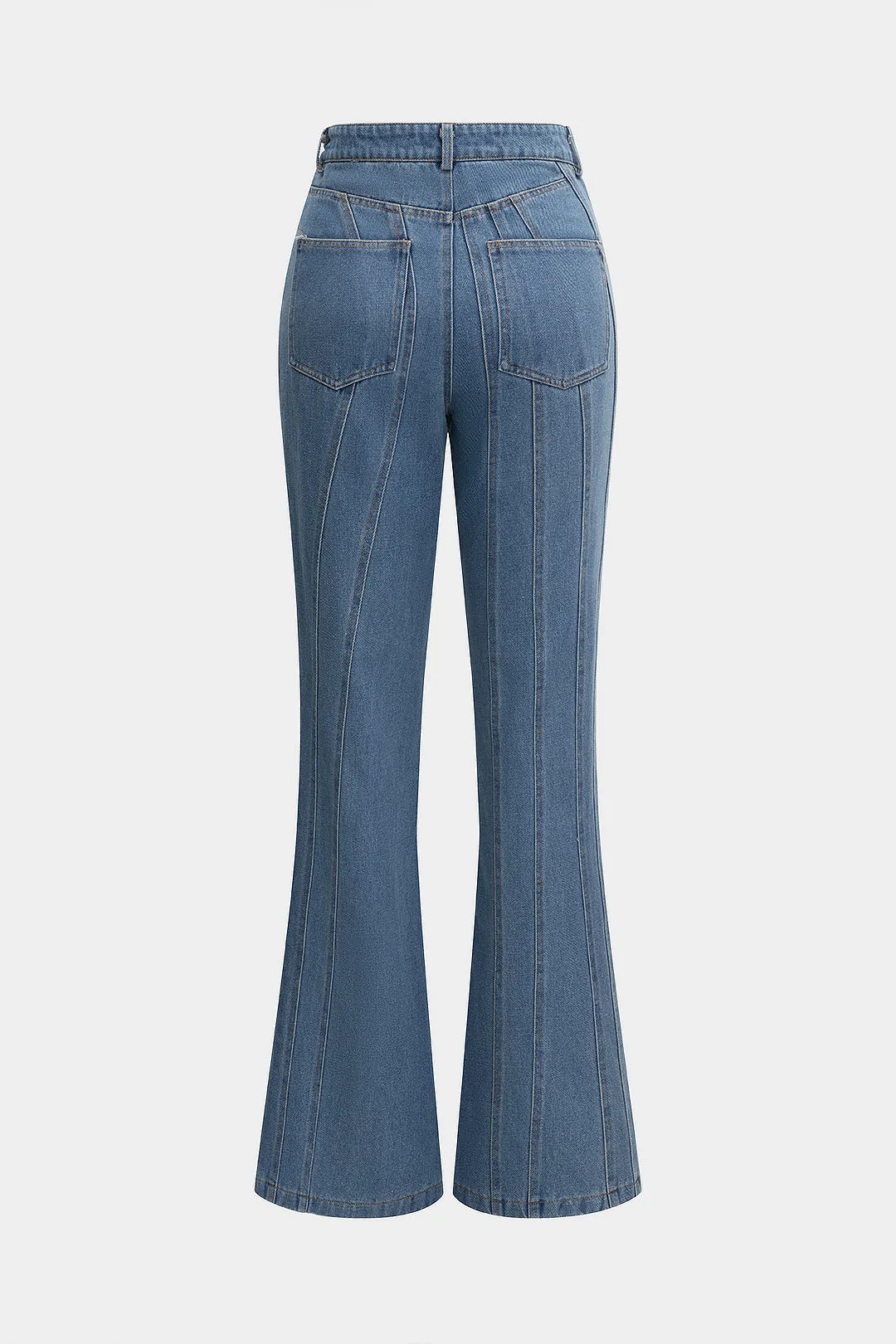 Denim High Waist Asymmetrical Flared Jeans sold by Micas product image thumbnail 2