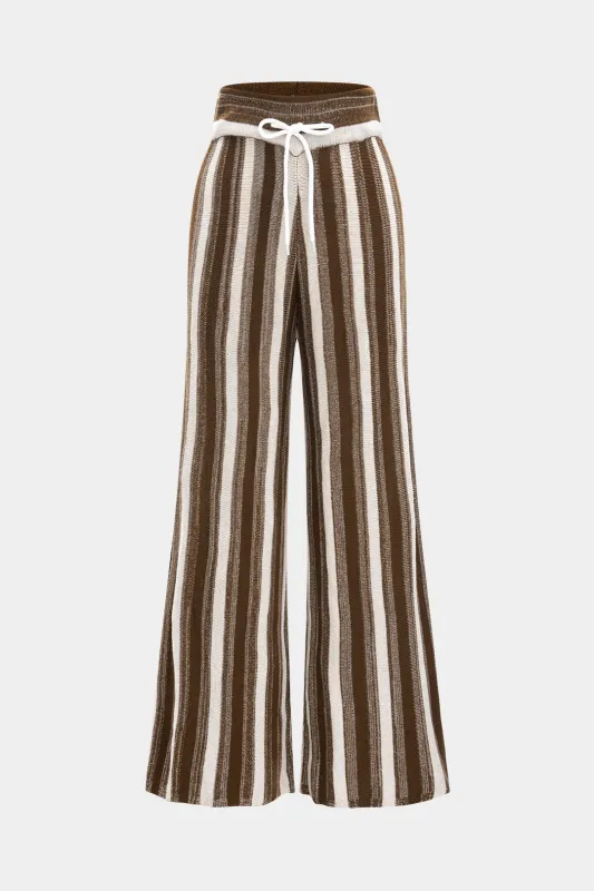 Knit Contrast Drawstring Pants sold by Micas