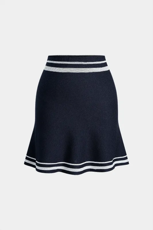 Knit Contrast Binding Skirt sold by Micas